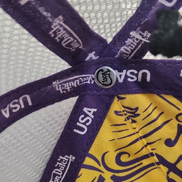 Von Dutch Yellow & Purple Mesh Logo Patch Hat